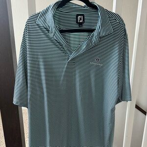 FootJoy Men's Polo Shirt - Black and White Stripes